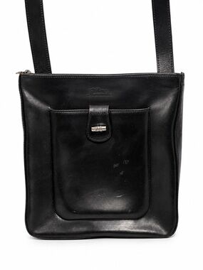 Vintage Longchamp Roseau Crossbody Messenger Bag | Silver Bamboo Toggle